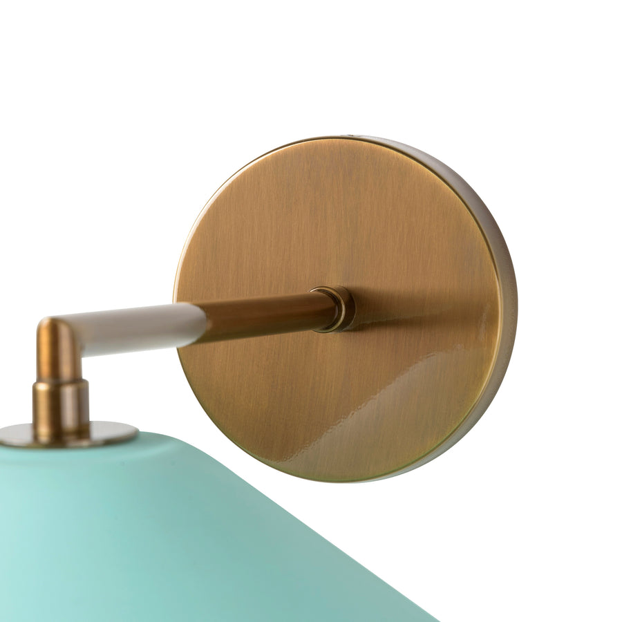 Wall light SHANGHAI bigger black microtexture shade + smaller polished brass and stem
