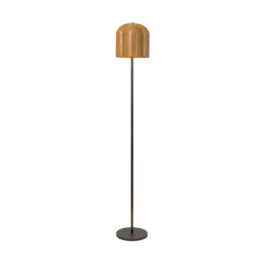 Pendant CARAÍVA double natural woven straw basket and polished brass finish