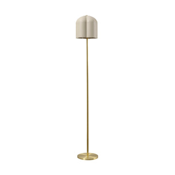 Pendant CARAÍVA double natural woven straw basket and polished brass finish