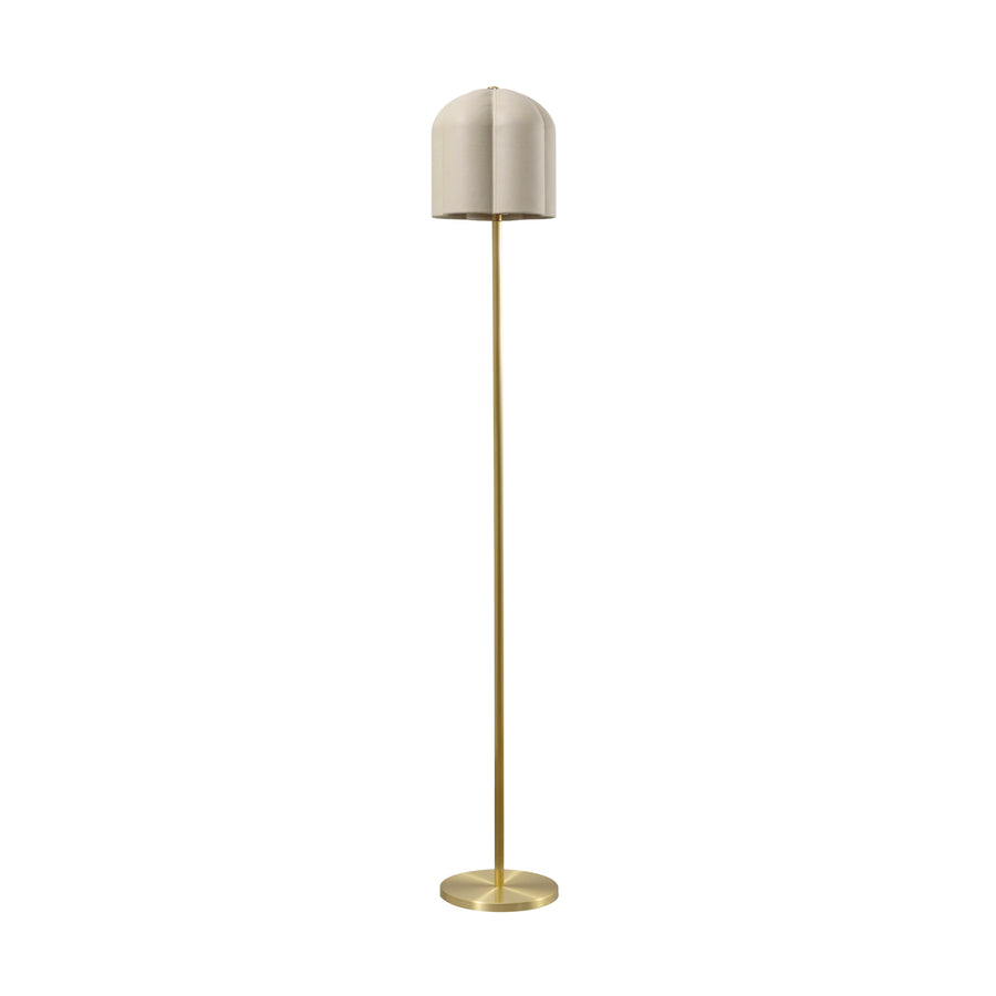 Pendant CARAÍVA double natural woven straw basket and polished brass finish
