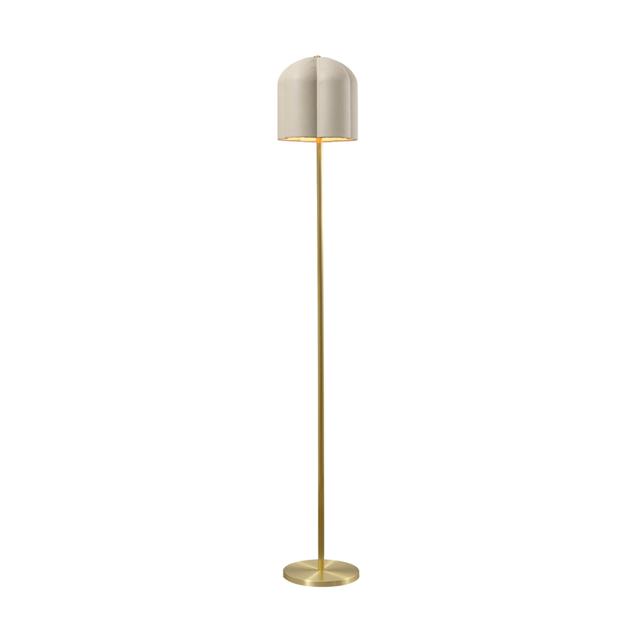 Pendant CARAÍVA double natural woven straw basket and polished brass finish