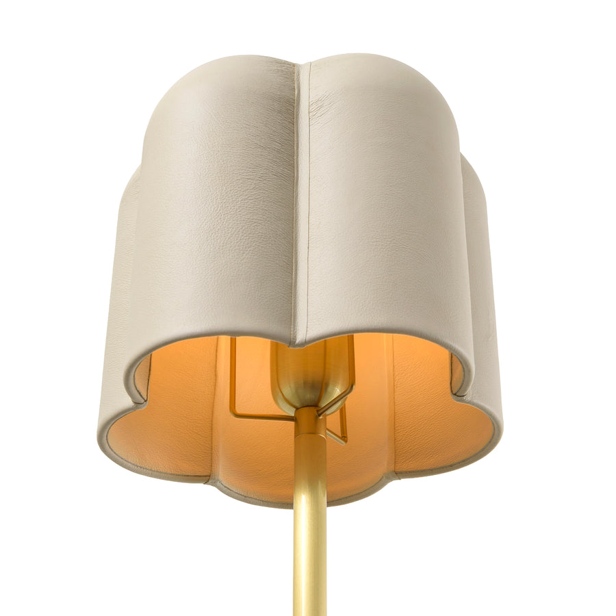 Pendant CARAÍVA double natural woven straw basket and polished brass finish