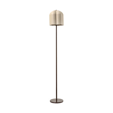 Pendant CARAÍVA double natural woven straw basket and polished brass finish