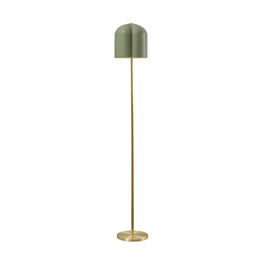 Pendant CARAÍVA double natural woven straw basket and polished brass finish