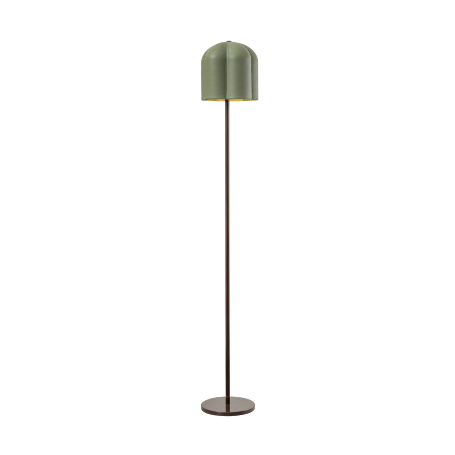 Pendant CARAÍVA double natural woven straw basket and polished brass finish
