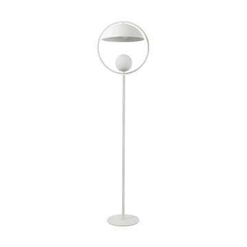 Column TAO shine brushed brass circle and stem + white microtexture shade
