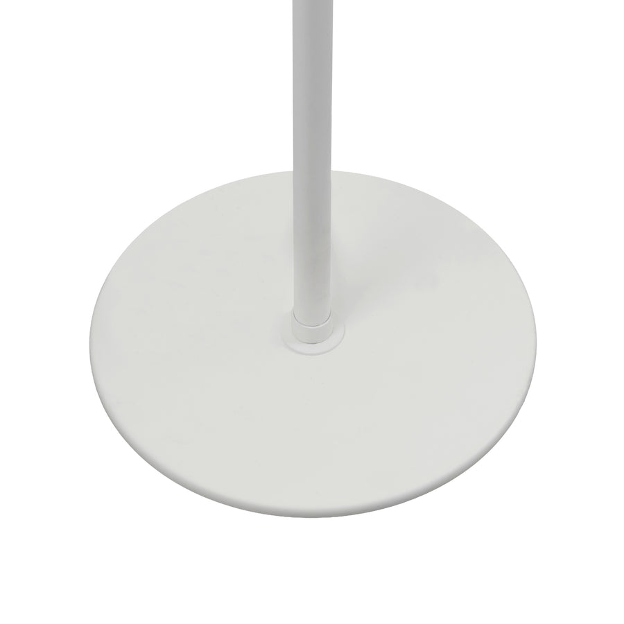 Luminária de piso TAO haste e círculo microtextura branca