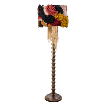 Column ASA olive green microtexture shade + shine brushed brass stem and base