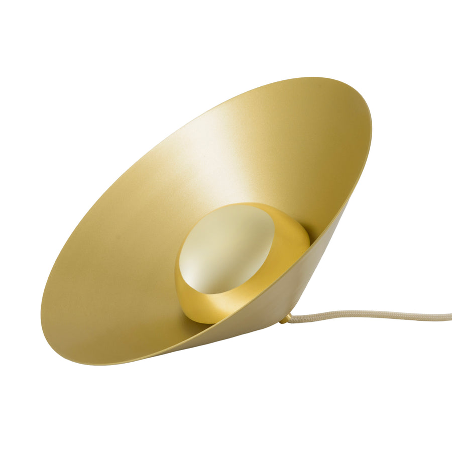 Luminaire GIRASSOL M  polished hammered brass shade + polished button brass