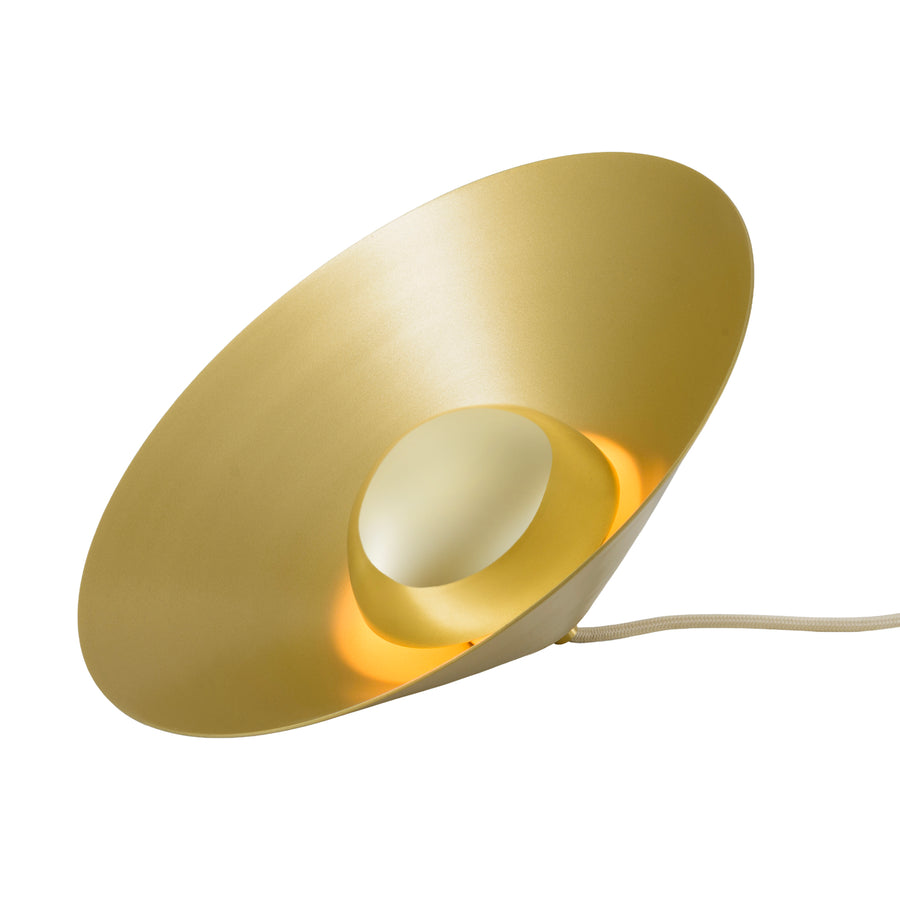 Luminaire GIRASSOL M  polished hammered brass shade + polished button brass