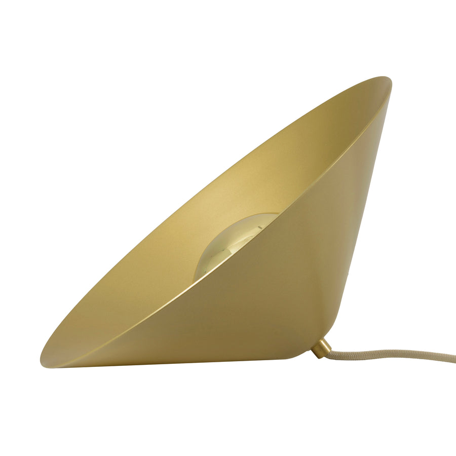 Luminaire GIRASSOL M  polished hammered brass shade + polished button brass