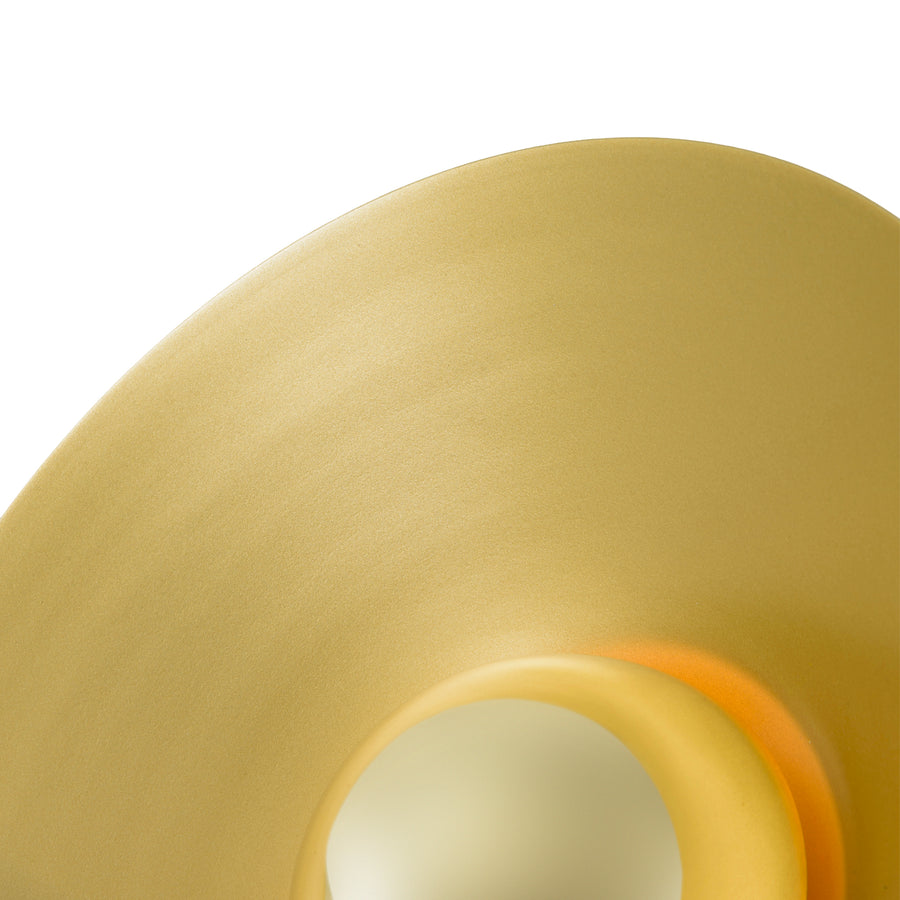 Luminaire GIRASSOL M  polished hammered brass shade + polished button brass