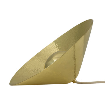 Luminaire GIRASSOL M  polished hammered brass shade + polished button brass