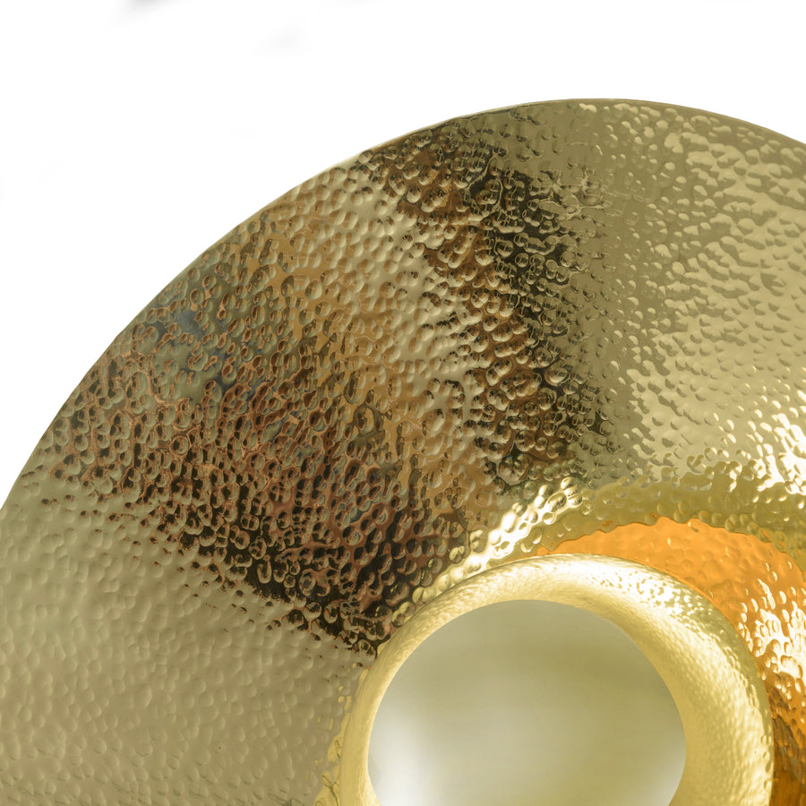 Luminaire GIRASSOL M  polished hammered brass shade + polished button brass