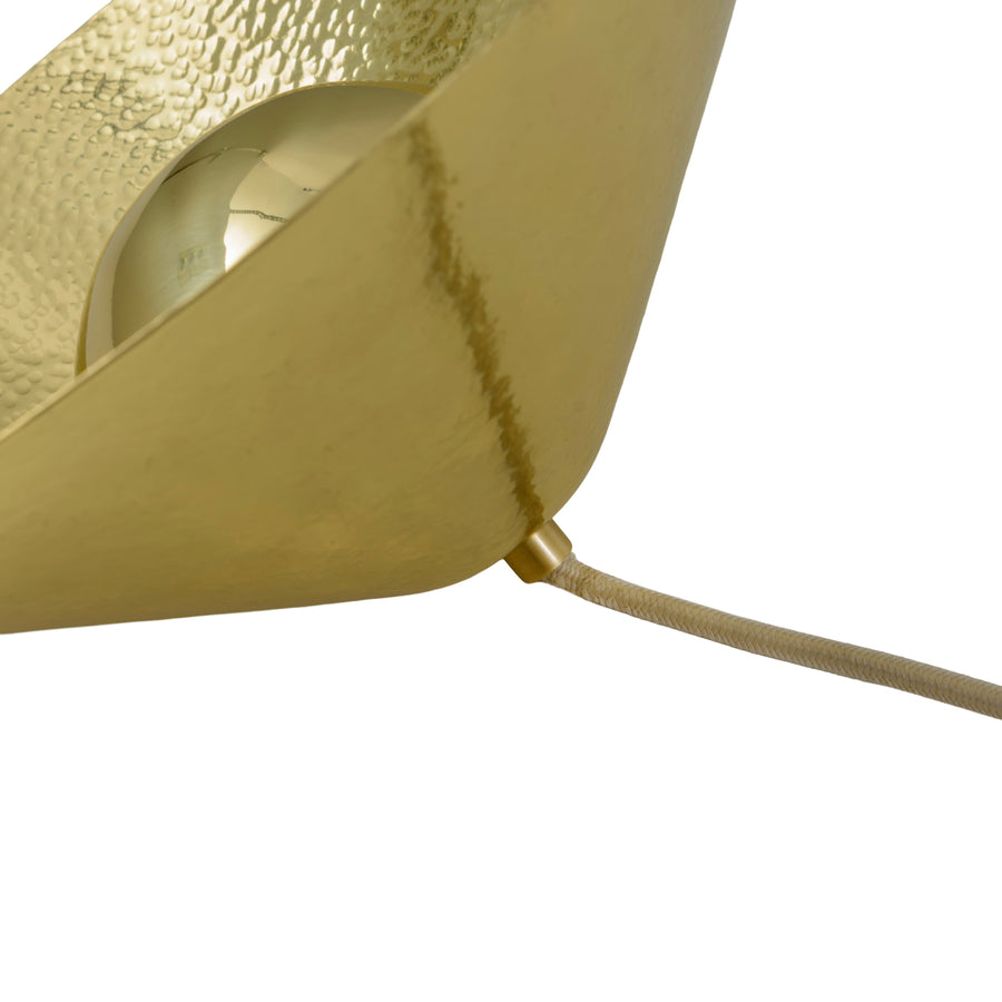 Luminaire GIRASSOL M  polished hammered brass shade + polished button brass