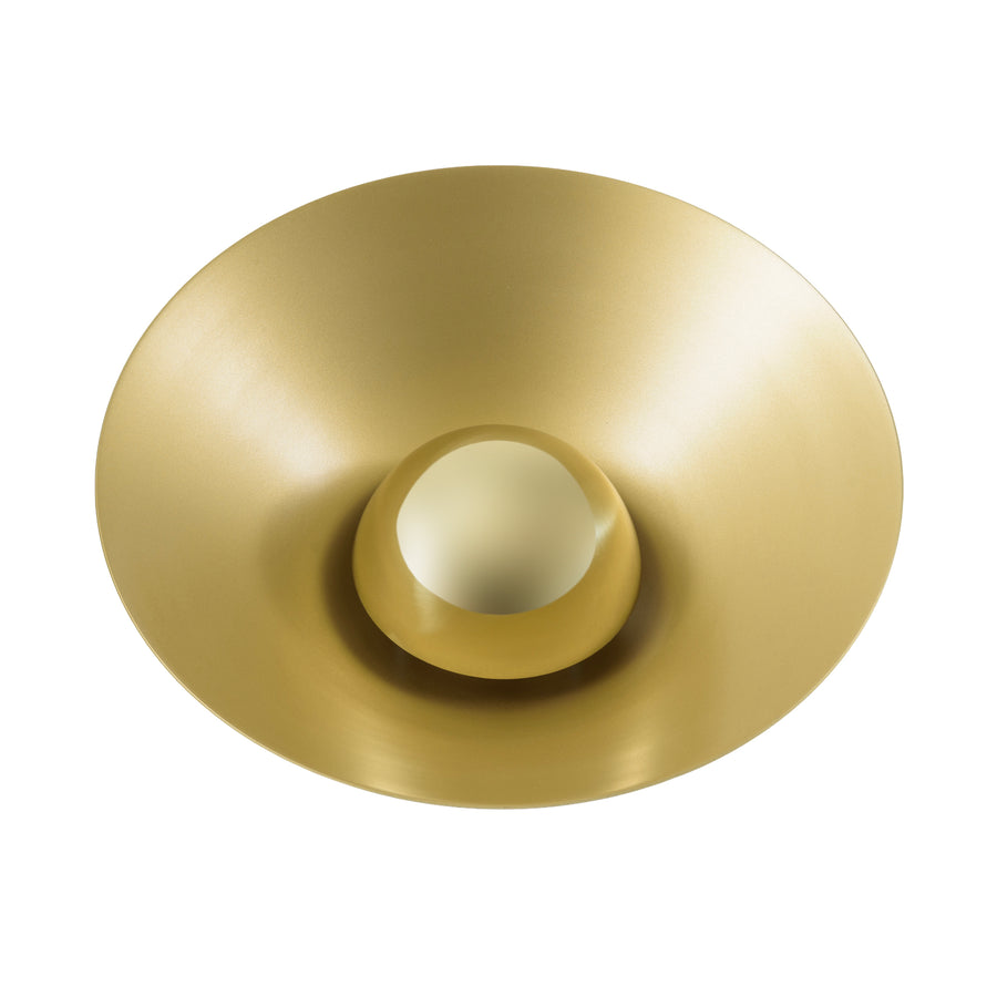 Luminaire GIRASSOL M  polished hammered brass shade + polished button brass