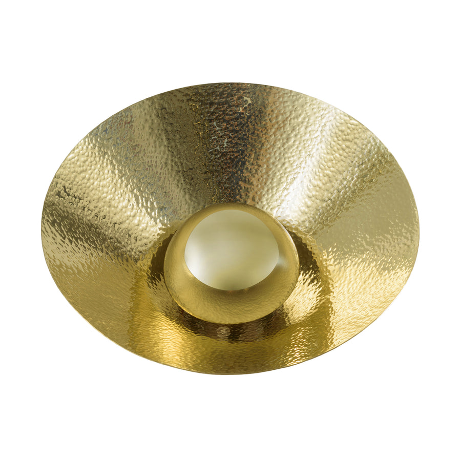 Luminaire GIRASSOL M  polished hammered brass shade + polished button brass