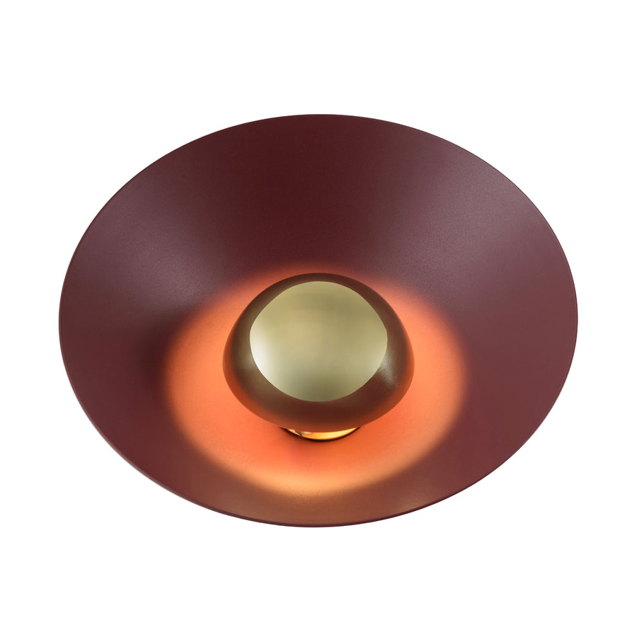 Luminaire GIRASSOL M  polished hammered brass shade + polished button brass