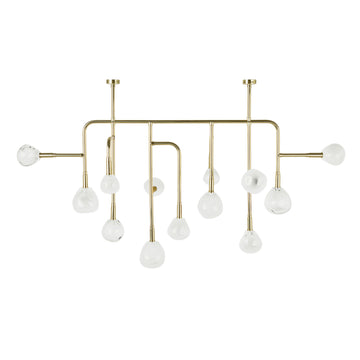 lustre CIPÓ® G latão polido +globos de vidro soprado cristal