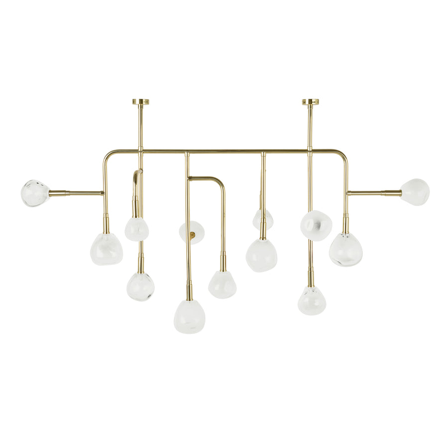 lustre CIPÓ® G latão polido +globos de vidro soprado cristal