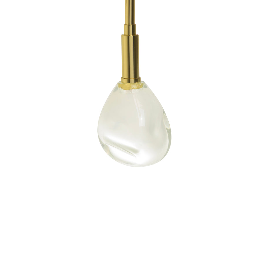 lustre CIPÓ® P latão polido + globos de vidro soprado pérola