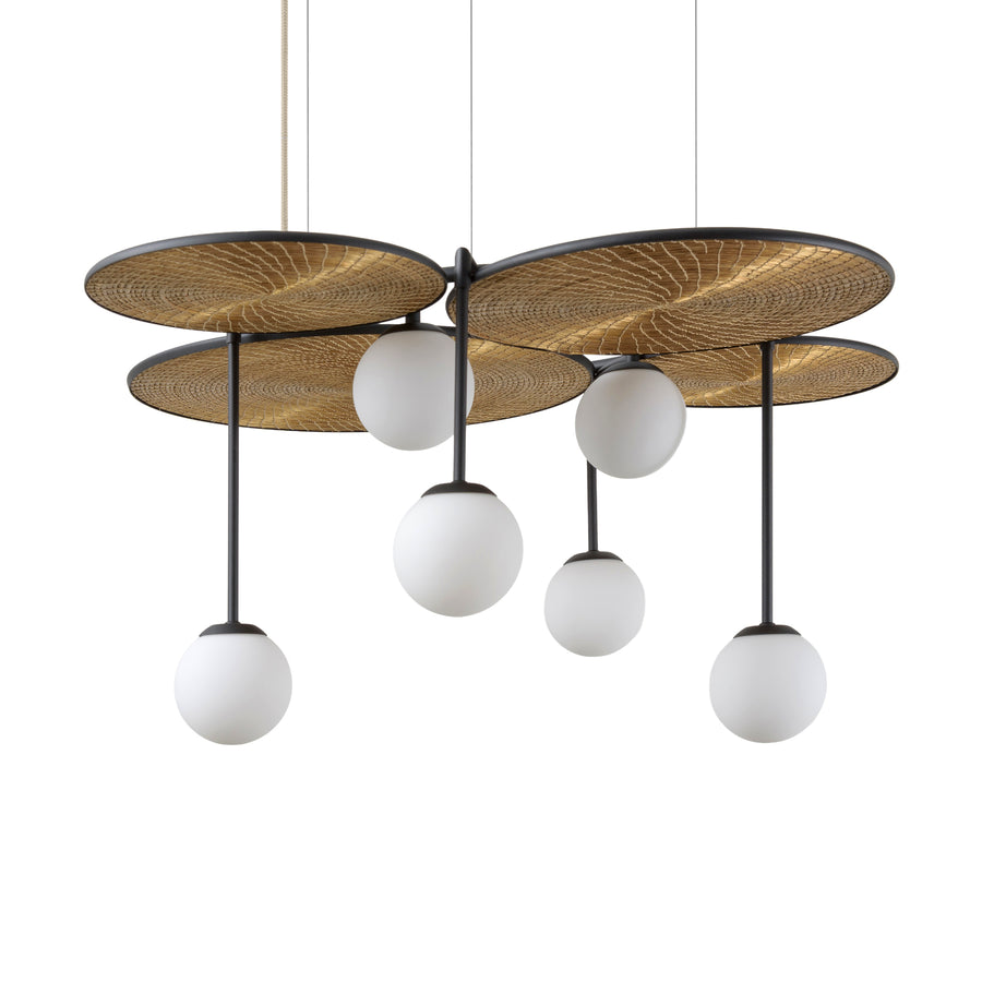 Pendant BRUTA G 06 matte brushed brass + golden grass