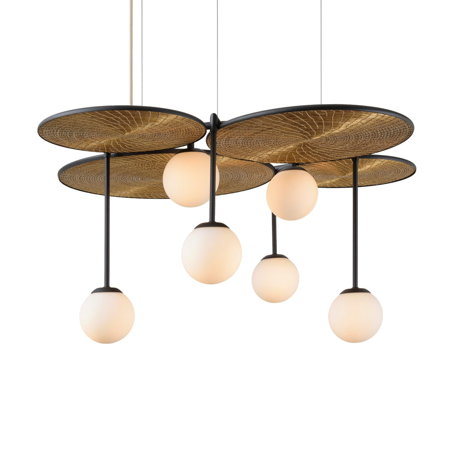 Pendant BRUTA G 06 matte brushed brass + golden grass
