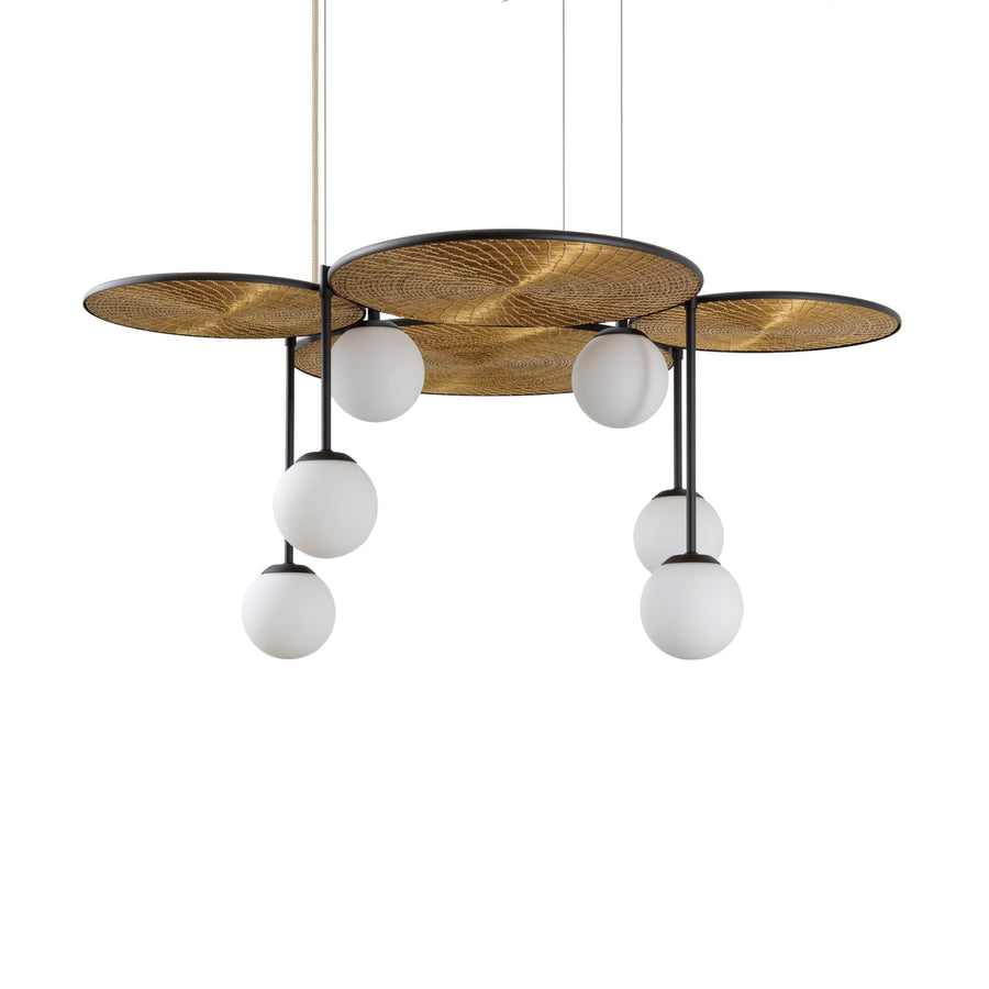 Pendant BRUTA G 06 matte brushed brass + golden grass