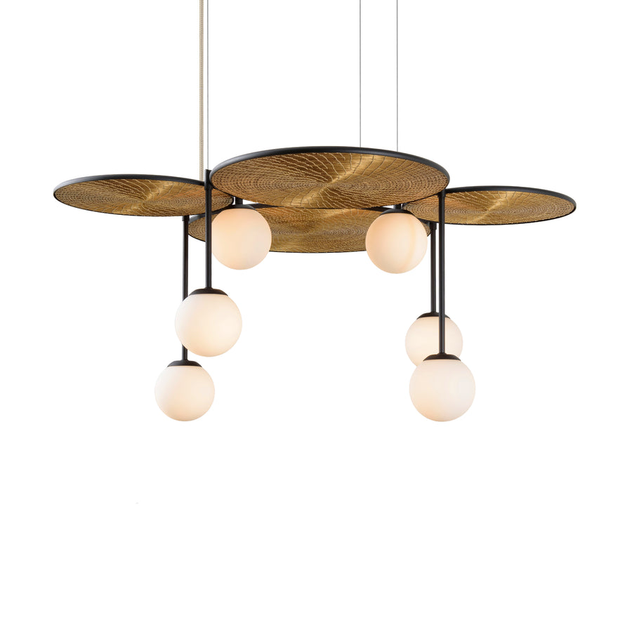 Pendant BRUTA G 06 matte brushed brass + golden grass