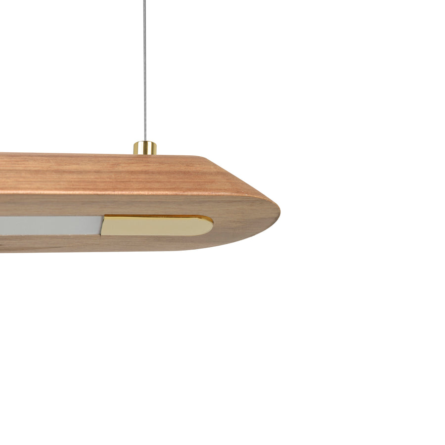 Pendant CANOA imbuia + polished brass detail