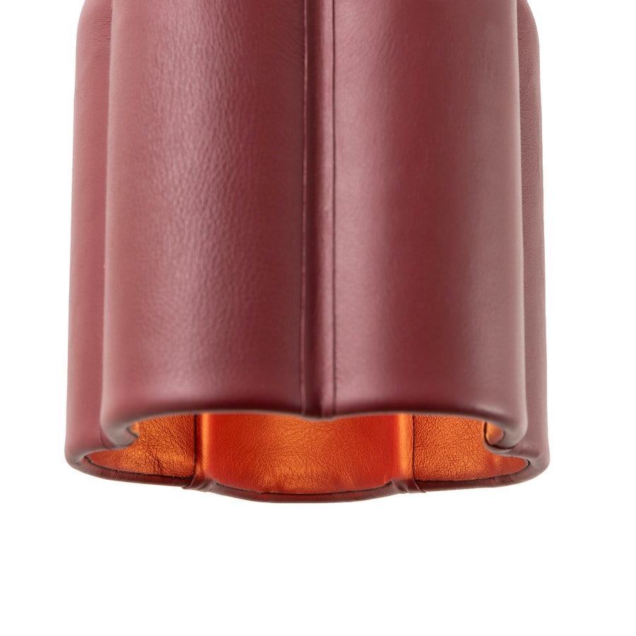 Pendente HIBISCO P couro vinho + microtextura vinho