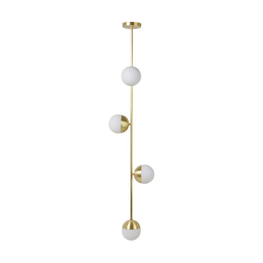 Pendente JABUTICABA vertical 04 globos latão