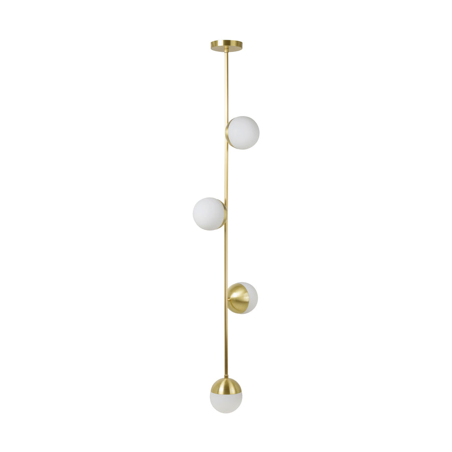 Pendente JABUTICABA vertical 04 globos latão