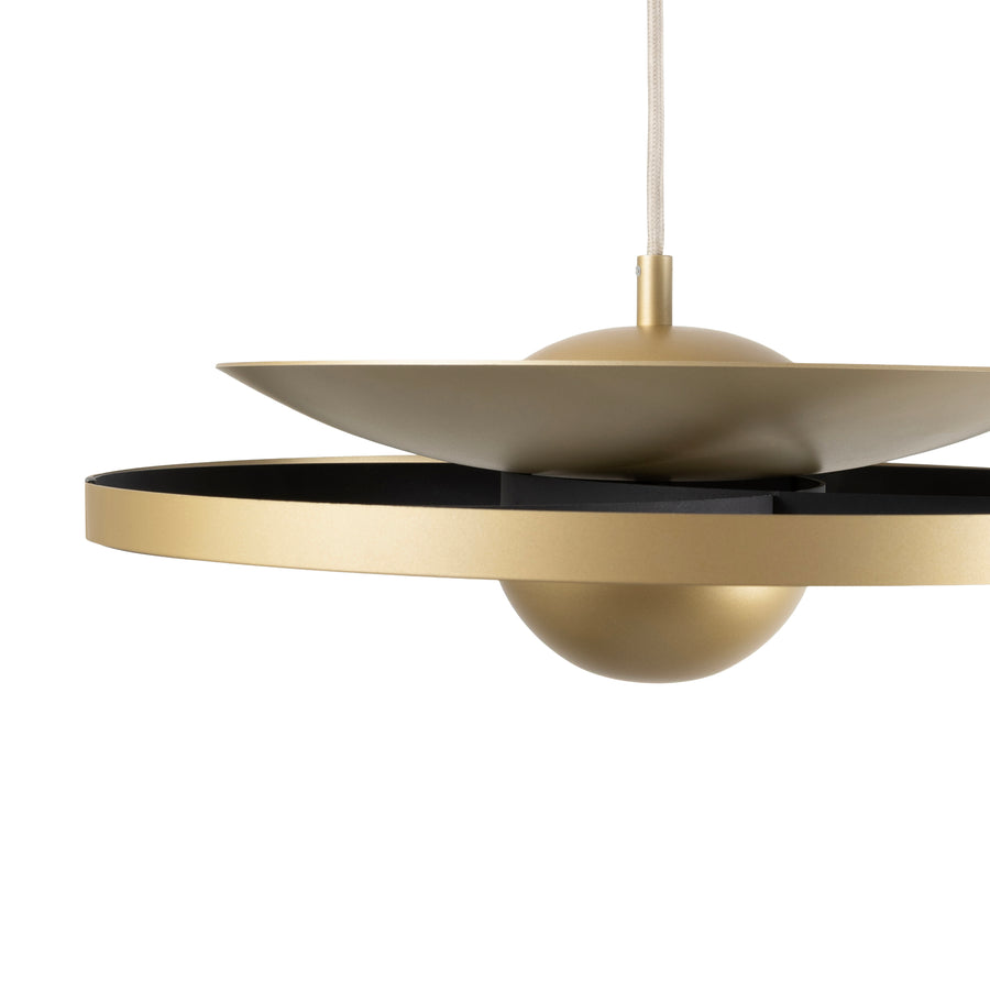 Pendente OLHAR dourada + microtextura preta