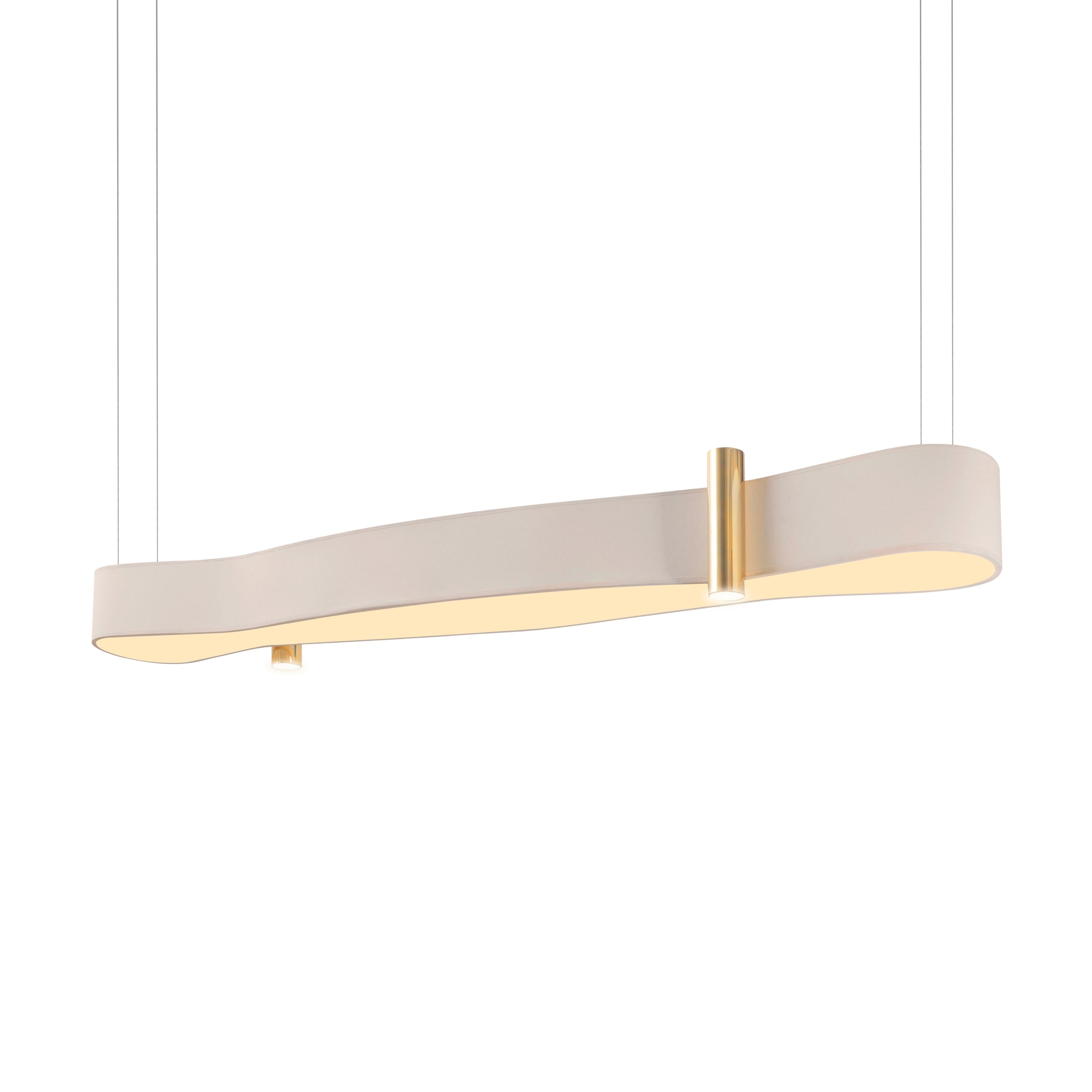 pendente ONDA linear G + focos latão polido brilho – Itens Collections