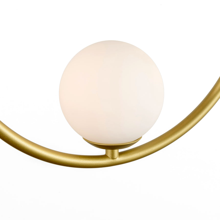 Pendente TAO 1 círculo latão polido + cúpula microtextura dourado
