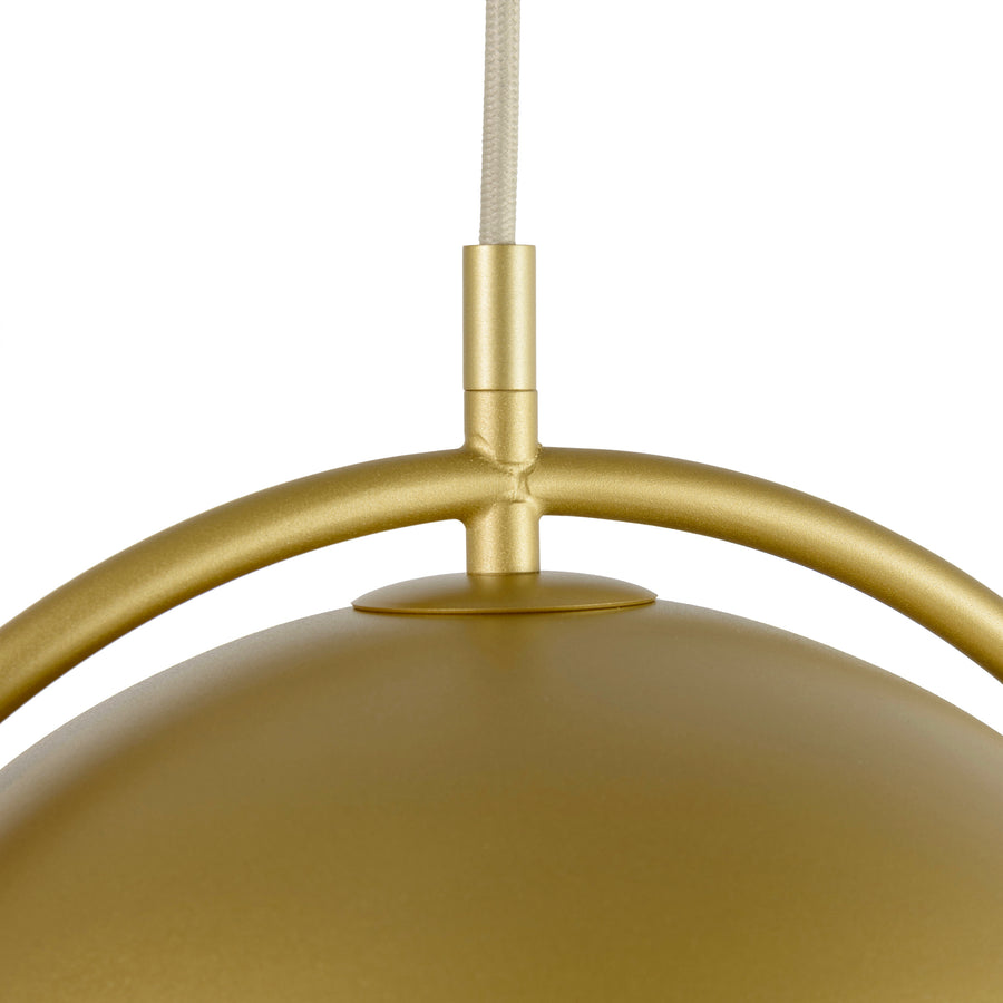 Pendente TAO 1 círculo latão polido + cúpula microtextura dourado