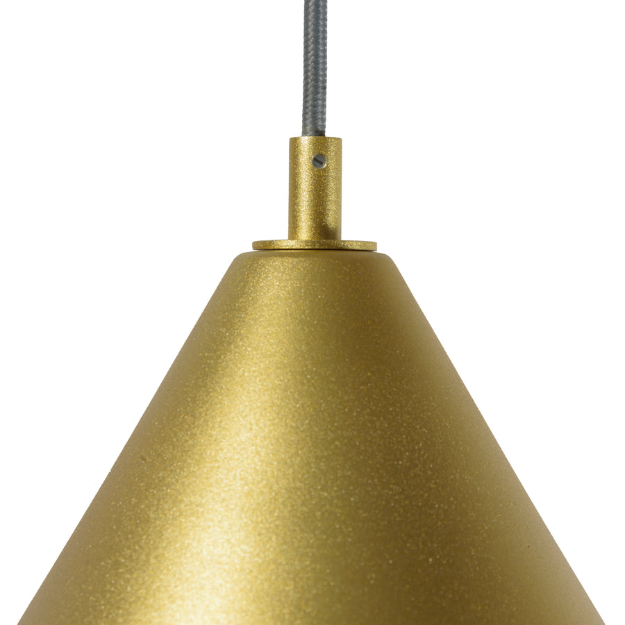 Pendente UNA cônico microtextura dourado + grafite