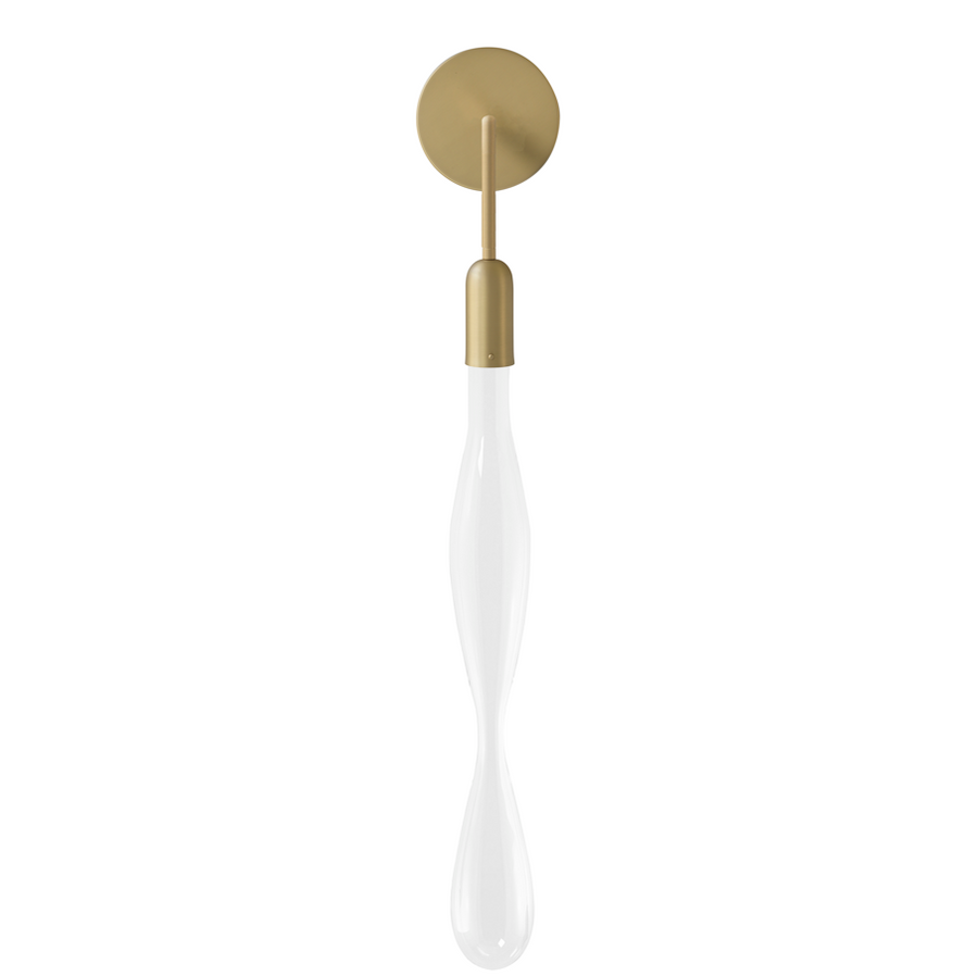 Wall light FLUIDA 7 matte brushed brass and blown glass