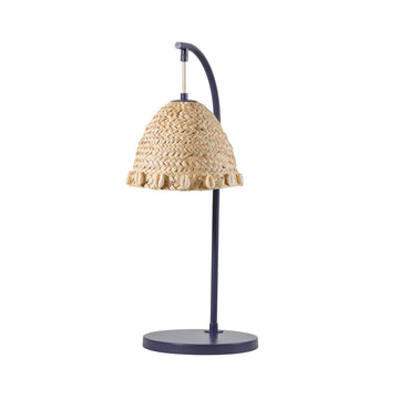 Pendant CARAÍVA double natural woven straw basket and polished brass finish