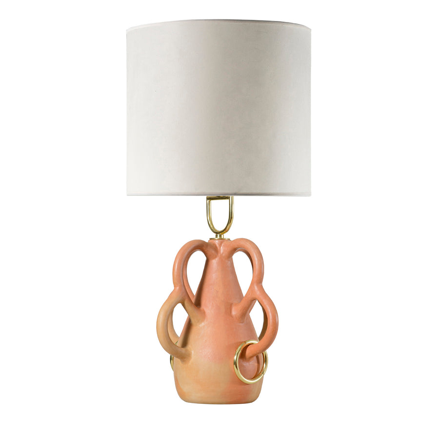 Lampshade CHAFARIZ clay structure + polished brass + tracing parchment dome