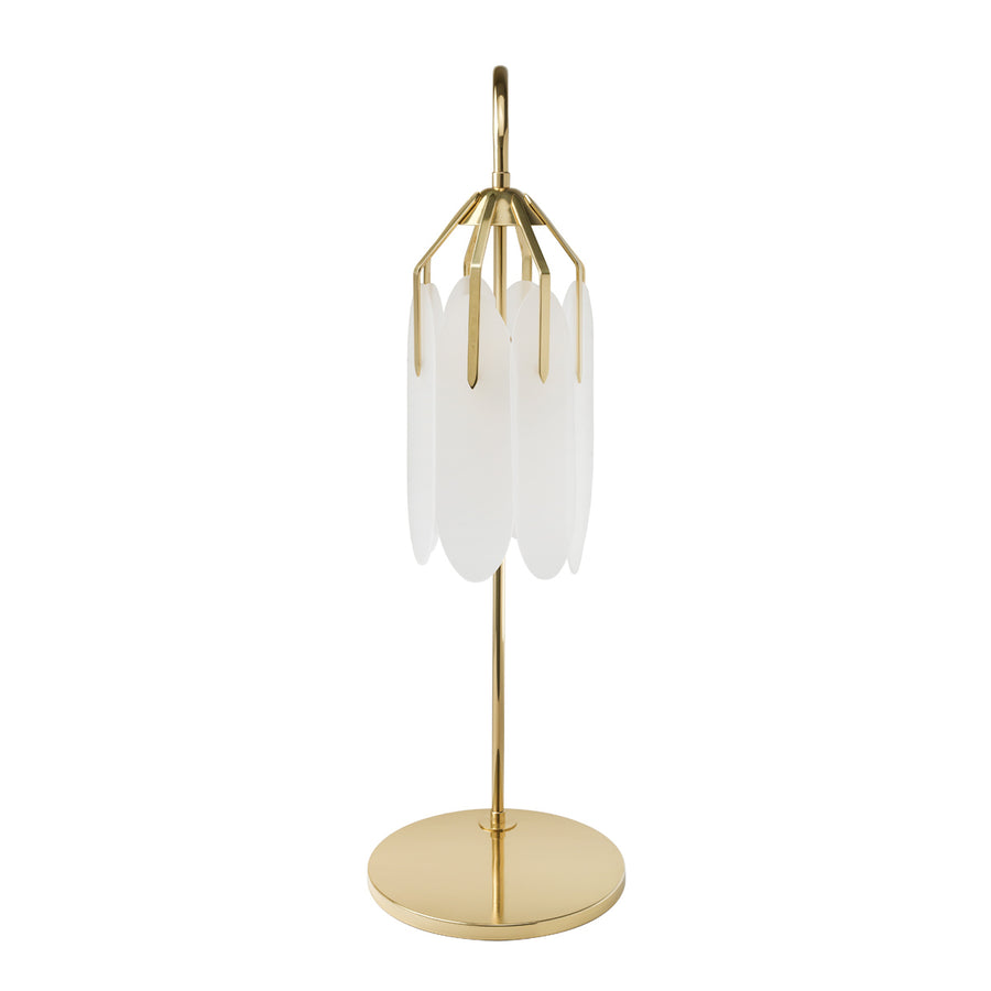 Lampshade BOTANIQUE polished brass + acrylic petals