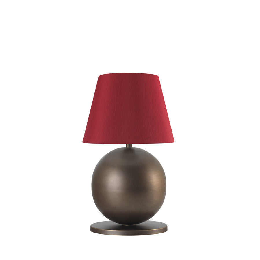 Lampshade CARAJÁS oxidized brown brass + red conical shade
