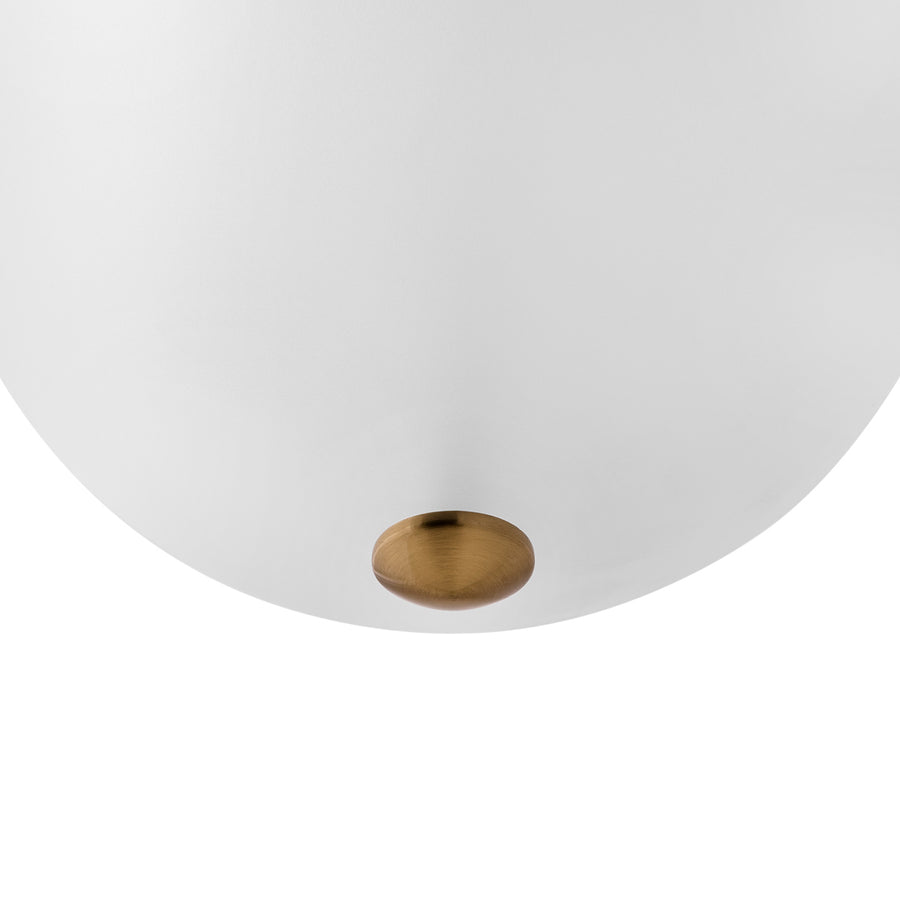 Pendant CASULO M shine brushed brass + etched glass