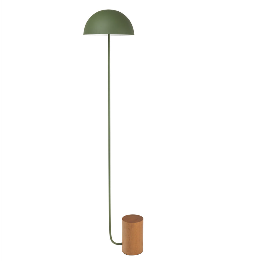 Column COGUMELO olive green microtexture shade and stem + imbuia wood base