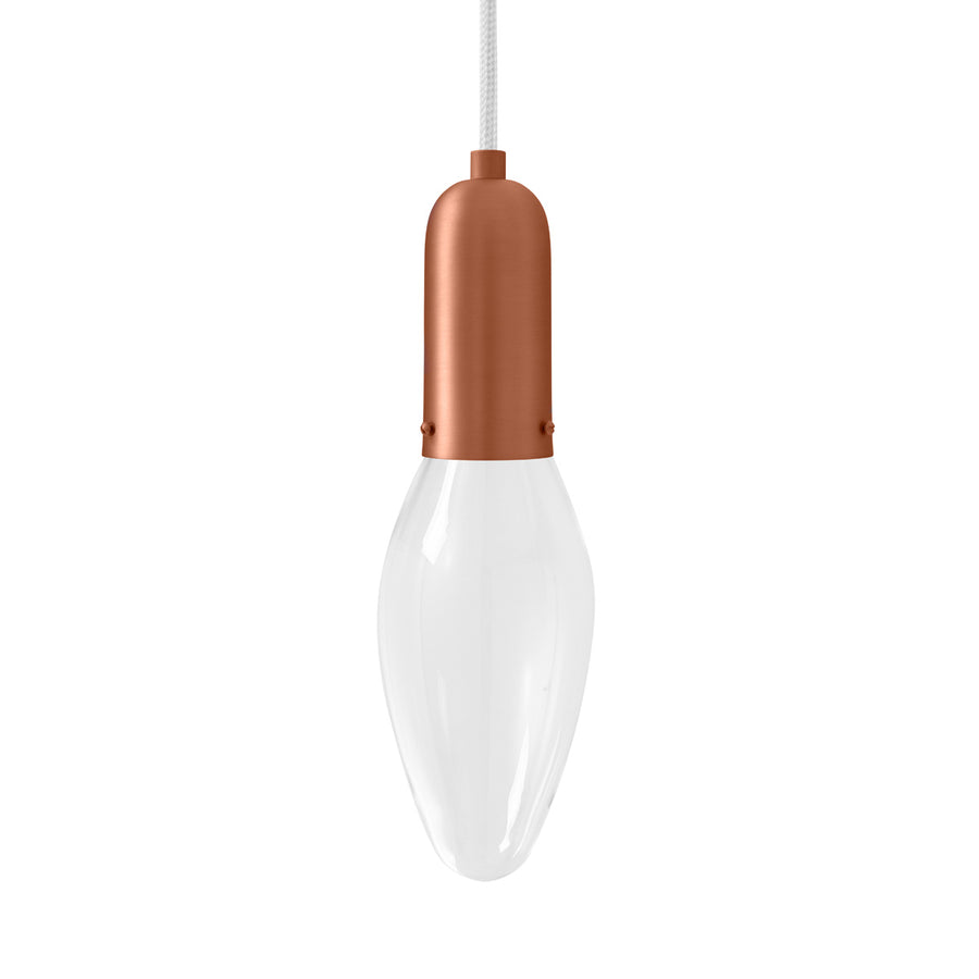 Pendant FLUIDA 1 matte brushed copper and blown glass