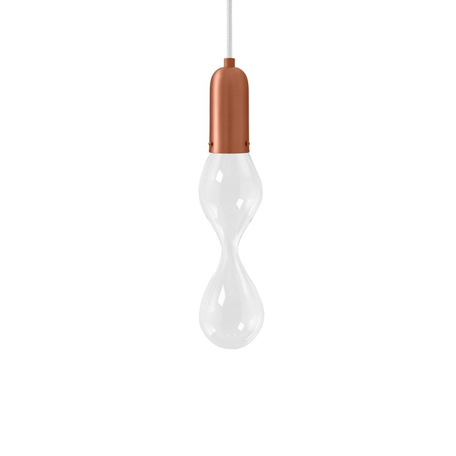 Pendant FLUIDA 2 matte brushed copper and blown glass