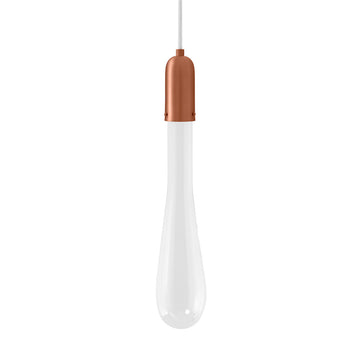 Pendant FLUIDA 3 blown glass and matte brushed copper