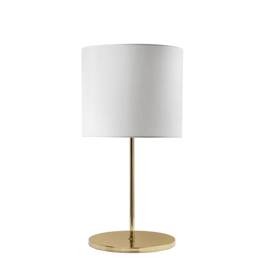Lampshade FRANCISCO polished brass + white linen shade
