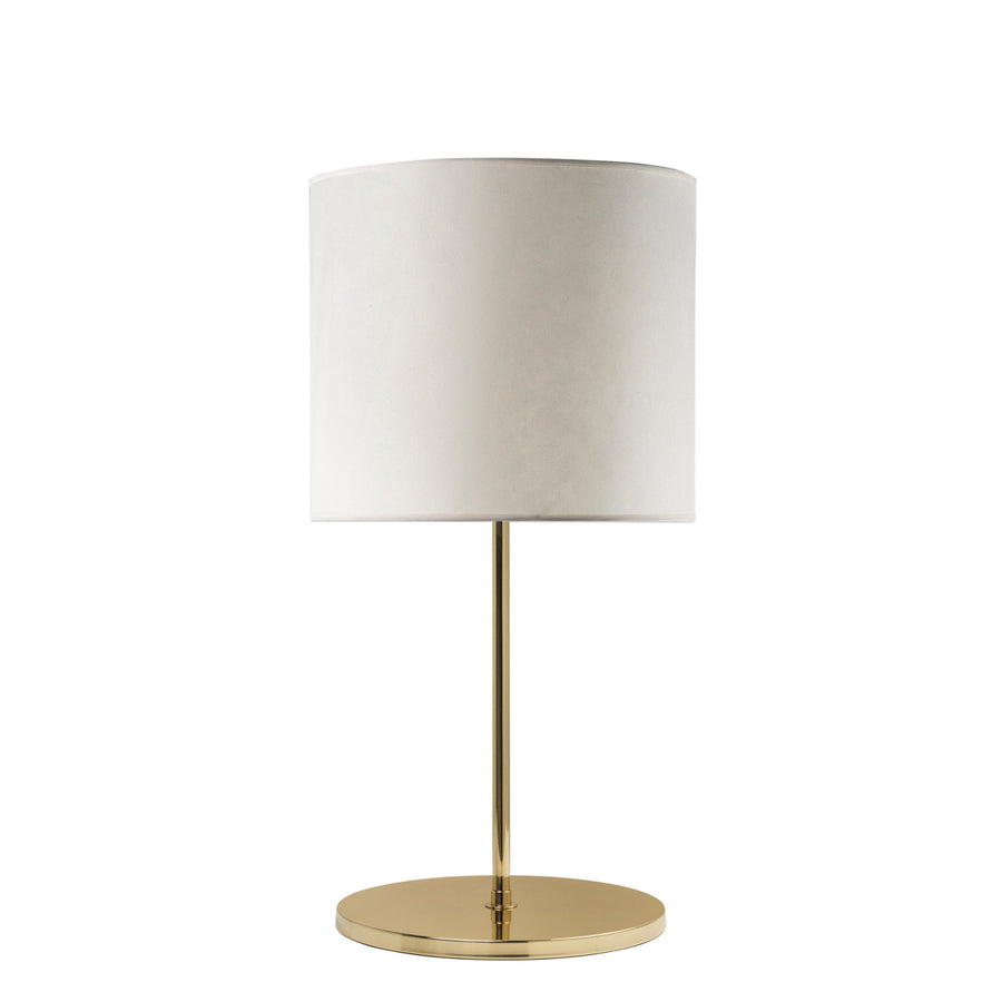 Lampshade FRANCISCO polished brass + white linen shade